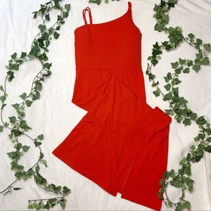 New Red Floor Length Thin Strap Party Dress